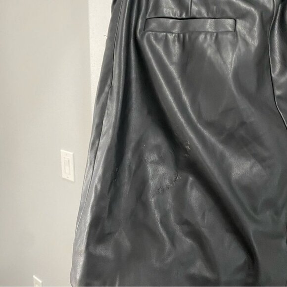Marissa Webb Black Belted Mini Faux Leather Skirt Grunge Moto Size 4 Grunge • - Picture 5 of 9